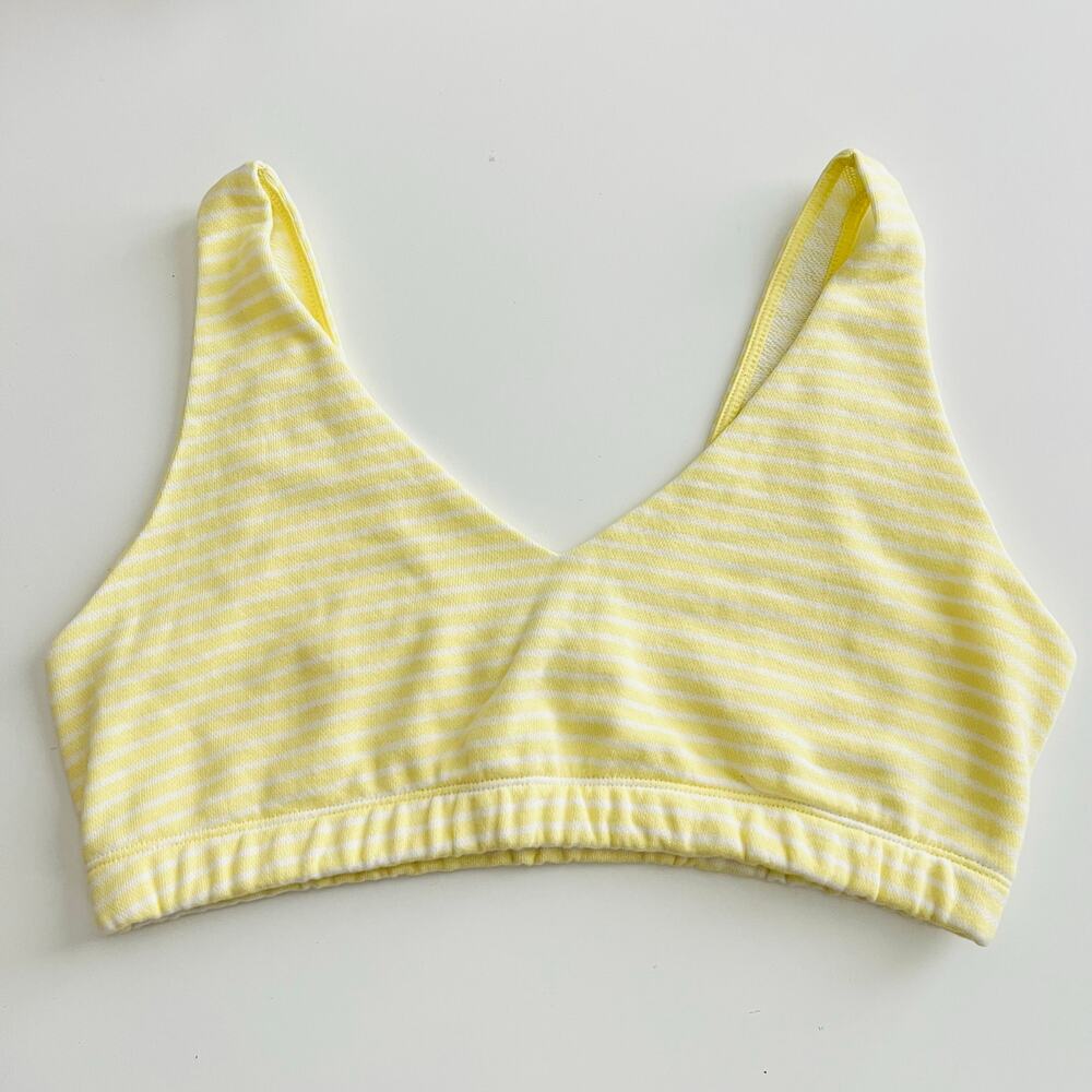 Wild Fable French Terry Bralette yellow white stripe